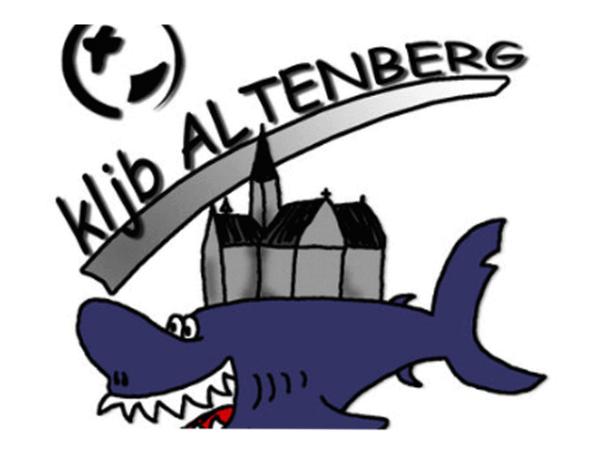 Fisch vor Dom und Schriftzug kljb Altenberg