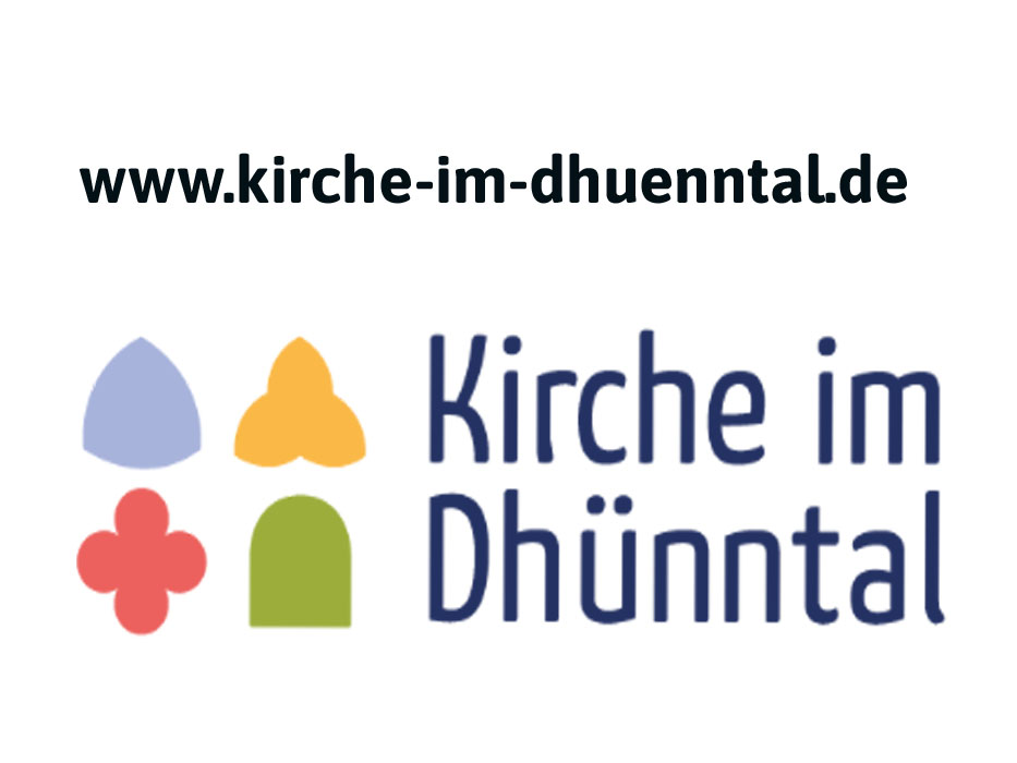 Adresse www.kirche-im-dhuenntal wird mit  Logo