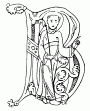 Darstellund des Hl. Bernhard von Clairvaux in scharz/weiß