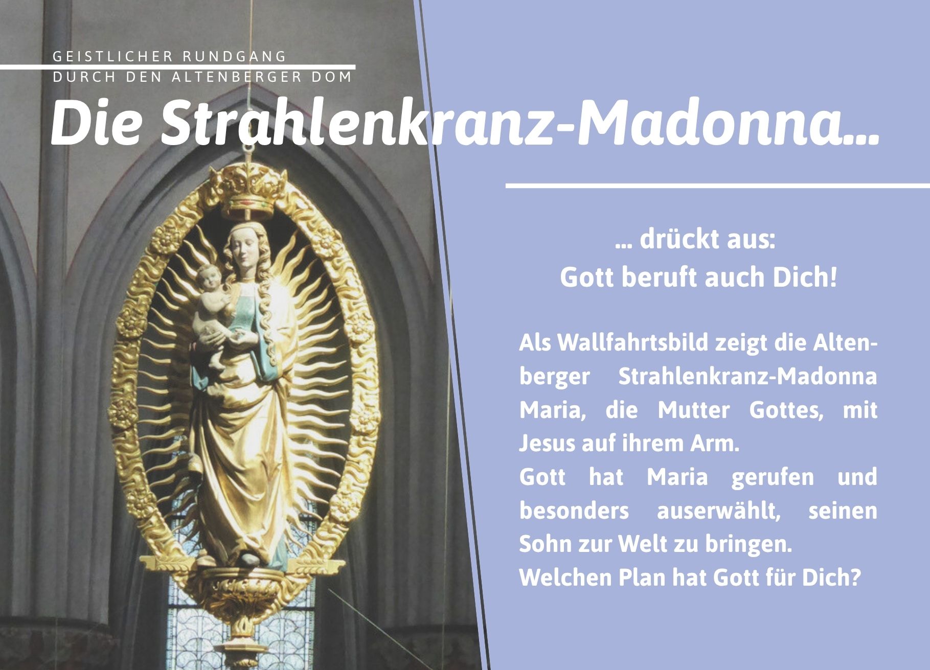 Bild und Impulstext zur Strahlenkranz-Madonna im Rahmen des Geistlichen Rundgangs