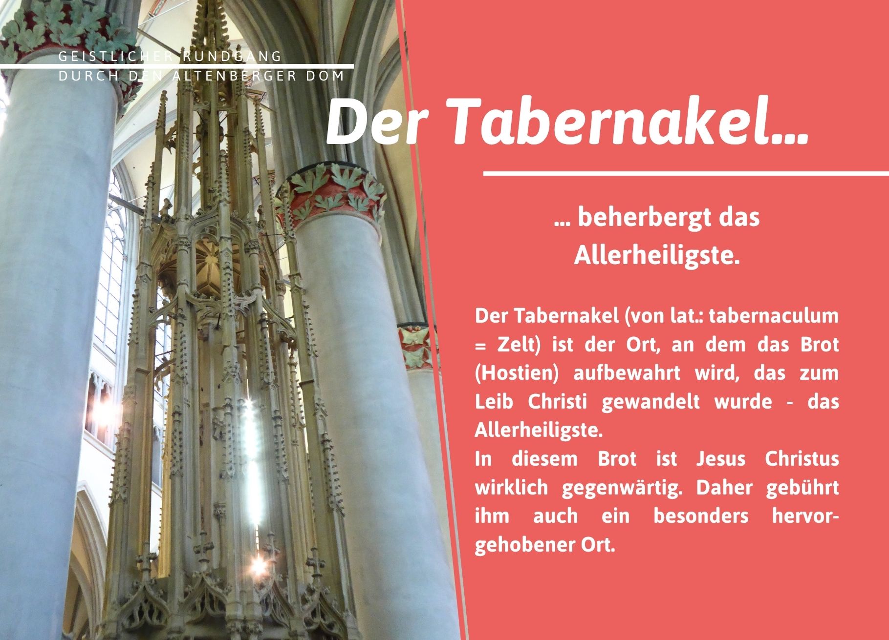 Bild und Impulstext zum Tabernakel im Rahmen des Geistlichen Rundgangs